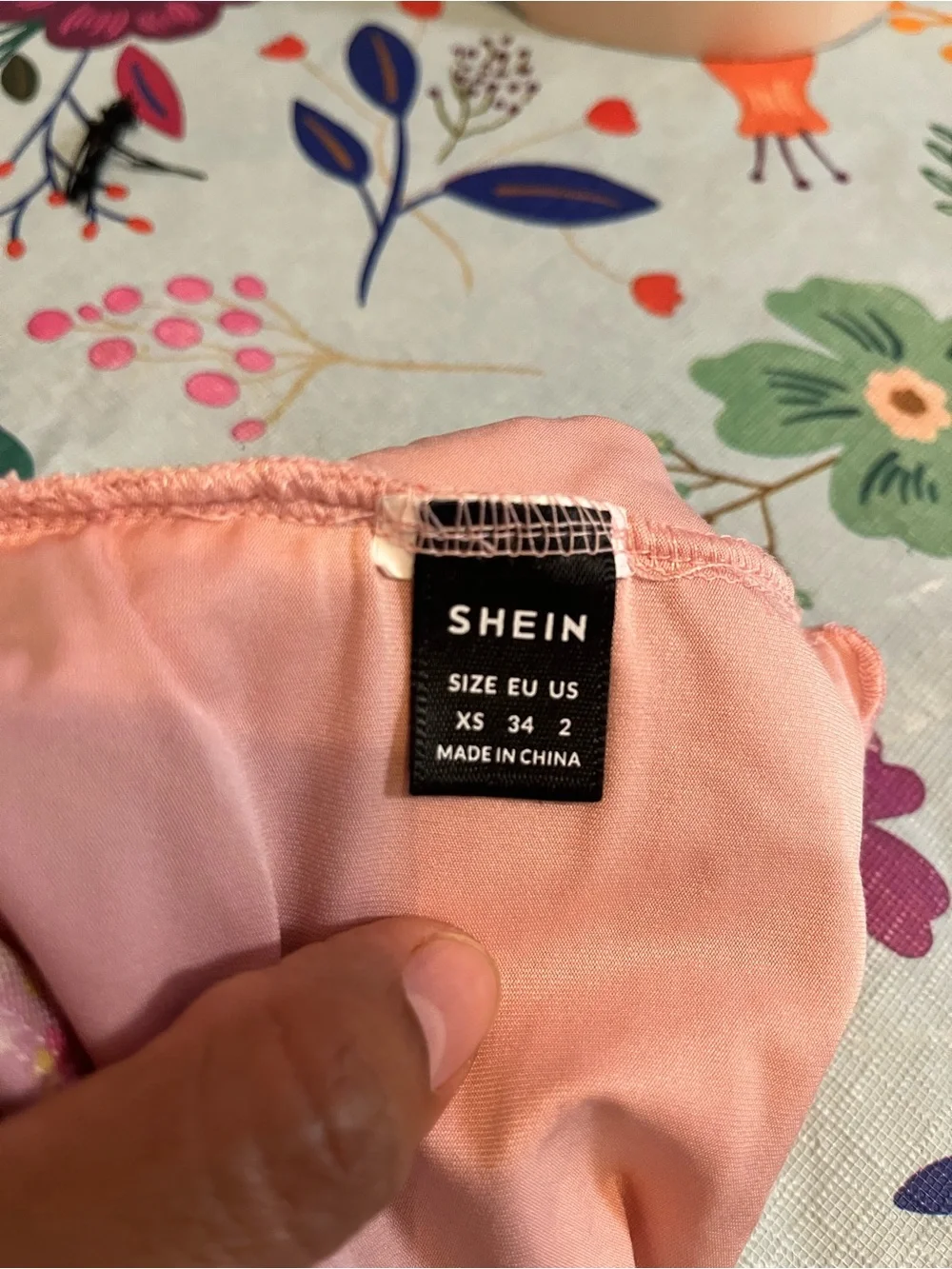 SHEIN Pink & Yellow Floral Bandeau Swim Coverup